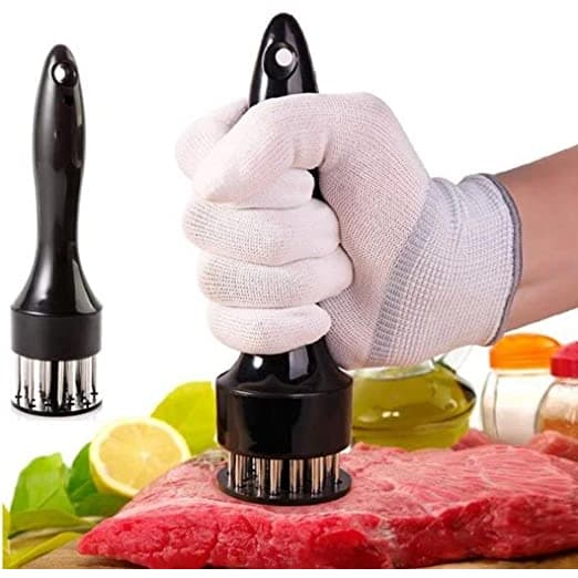 Amaciador de carne com furador manual de aço inoxidável para carne vermelha