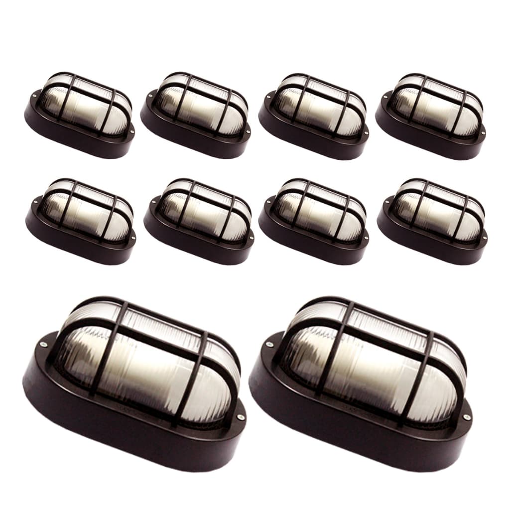 Kit 10 arandelas tartaruga com grade para iluminação interna e externa, cor marrom