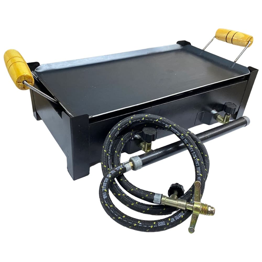Fogao 2 Bocas A Gás Com Chapa Bifeteira De Mesa Alta Pressão Fogao De Mesa Semi Industrial Com Chapa Fogareiro 2 Bocas