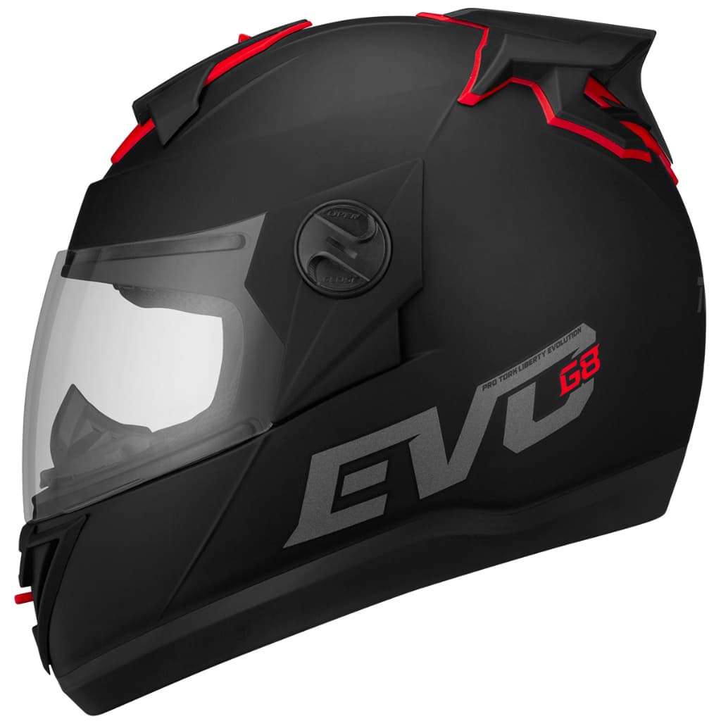 Capacete Fechado G8 Evo Solid Preto e Branco Masculino Feminino