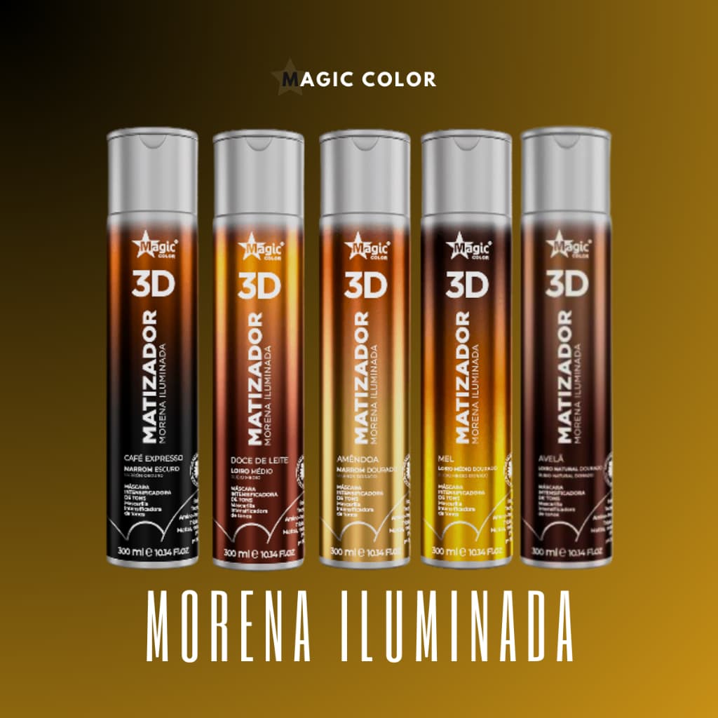 Matizador Magic Color Loiro Médio Dourado, Marrom Dourado, Loiro Médio, Loiro Dourado, Marrom Escuro