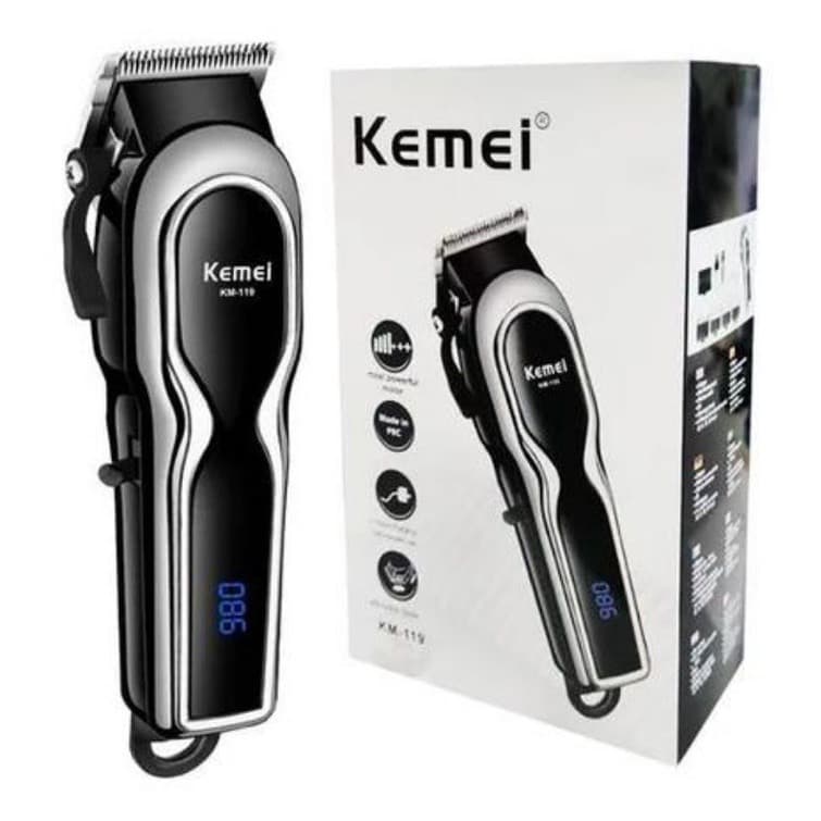 Máquina De Cortar Cabelo Profissional Kemei Km 119