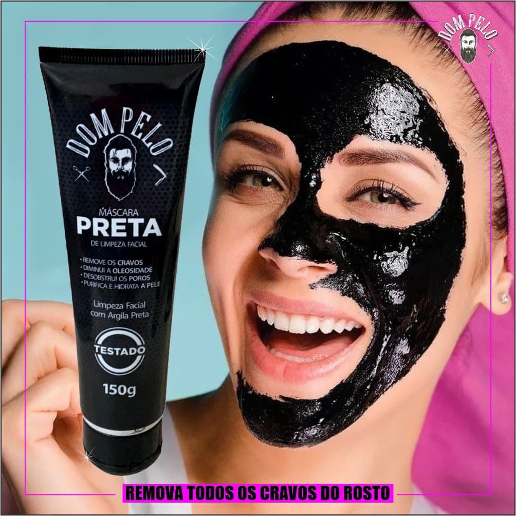 MASCARA DE ARGILA PRETA REMOVE CRAVO MÁSCARA BLACK MÁSCARA NEGRA MÁSCARA DE LIMPEZA FACIAL MÁSCARA REMOVEDORA DE CRAVOS