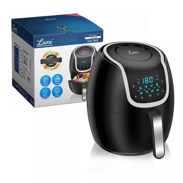 Fritadeira Elétrica Digital Lumi 6,5 Litros 1700W 127V com Caixa
