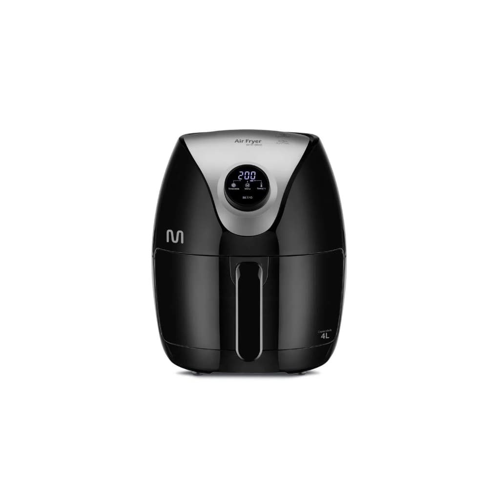 Friteira de ar digital Multilaser 1500W 4L CE168 127V em preto e prata