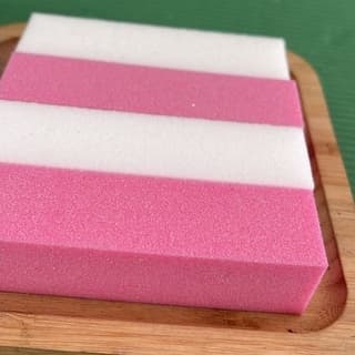 Lixa De Unha Bloco Polidora Branca/Rosa C/Glitter Esponja Manicure Pedicure Mágico