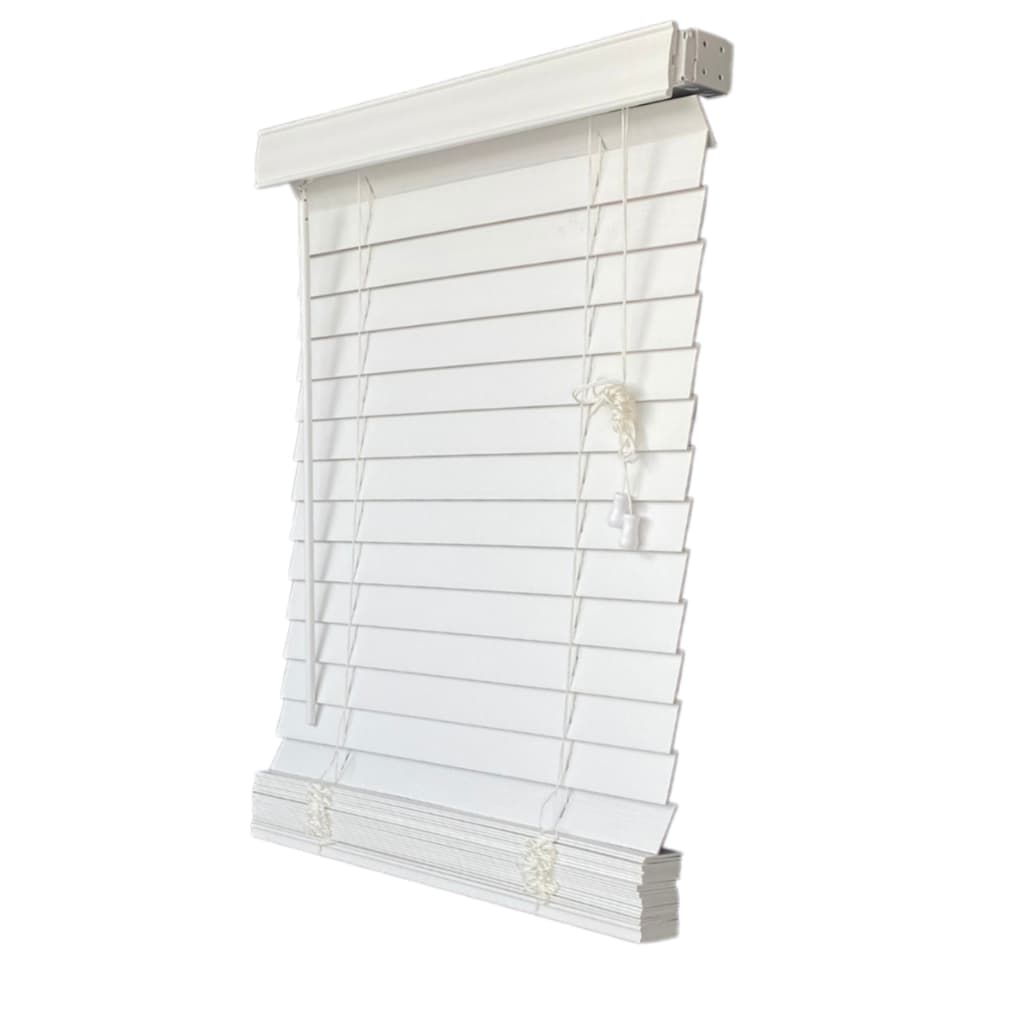 Persiana Horizontal Pvc 50mm Forest Branca 60 (L) X 160 (A) C/ Bandô 0,60 x 1,60 Tipo Madeira - Luxo