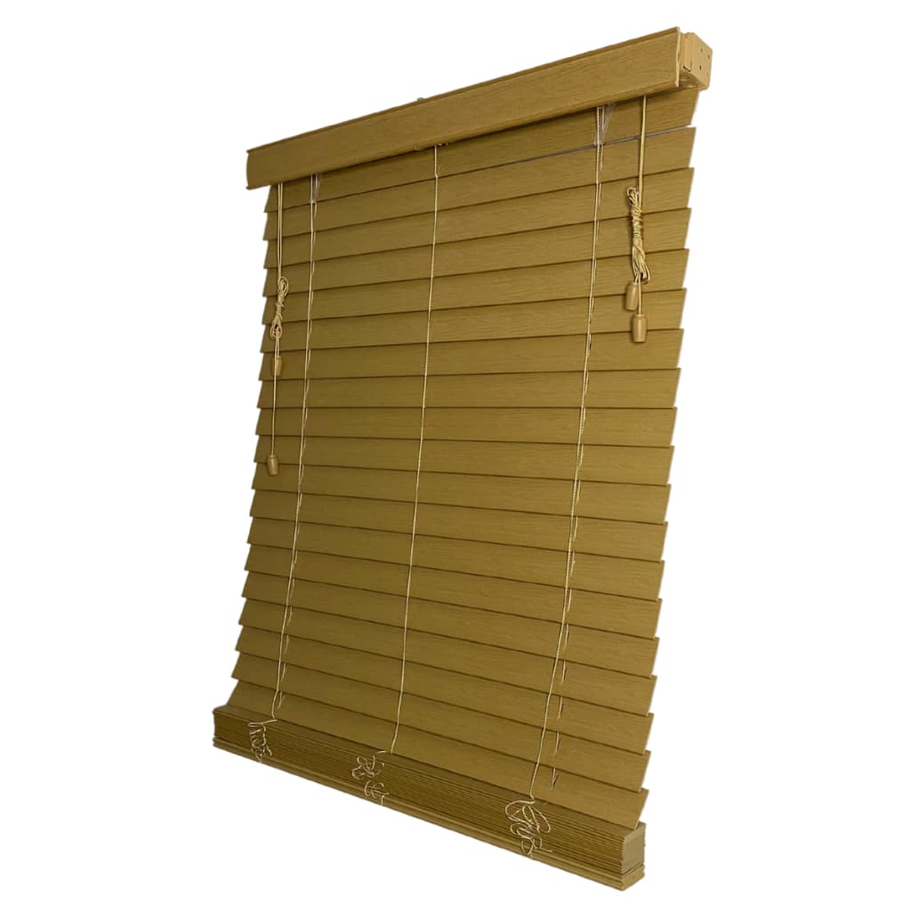Persiana Horizontal Pvc 50mm Bege 80 (L) X 160 (A) cm C/ Bandô 0,80 x 1,60 m Tipo Madeira Luxo