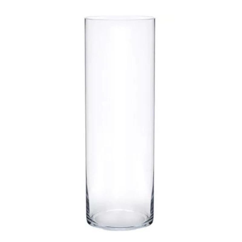 Vaso de chão transparente cilíndrico grande 50x14 cm para decoração de casa e eventos