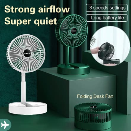 Ventilador Telescópico Dobrável Recarregável Bateria De Mini kipas Portátil Elétrico Pequeno De camping Envio Rapido!!