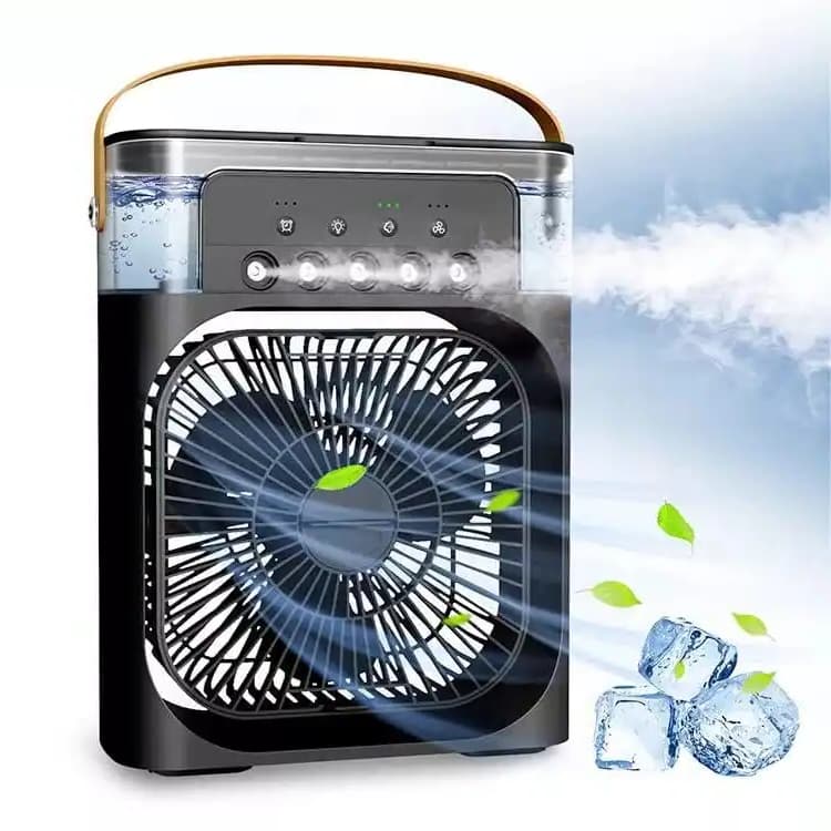 Mini ar condicionado climatizador umidificador ventilador de água com LED portátil