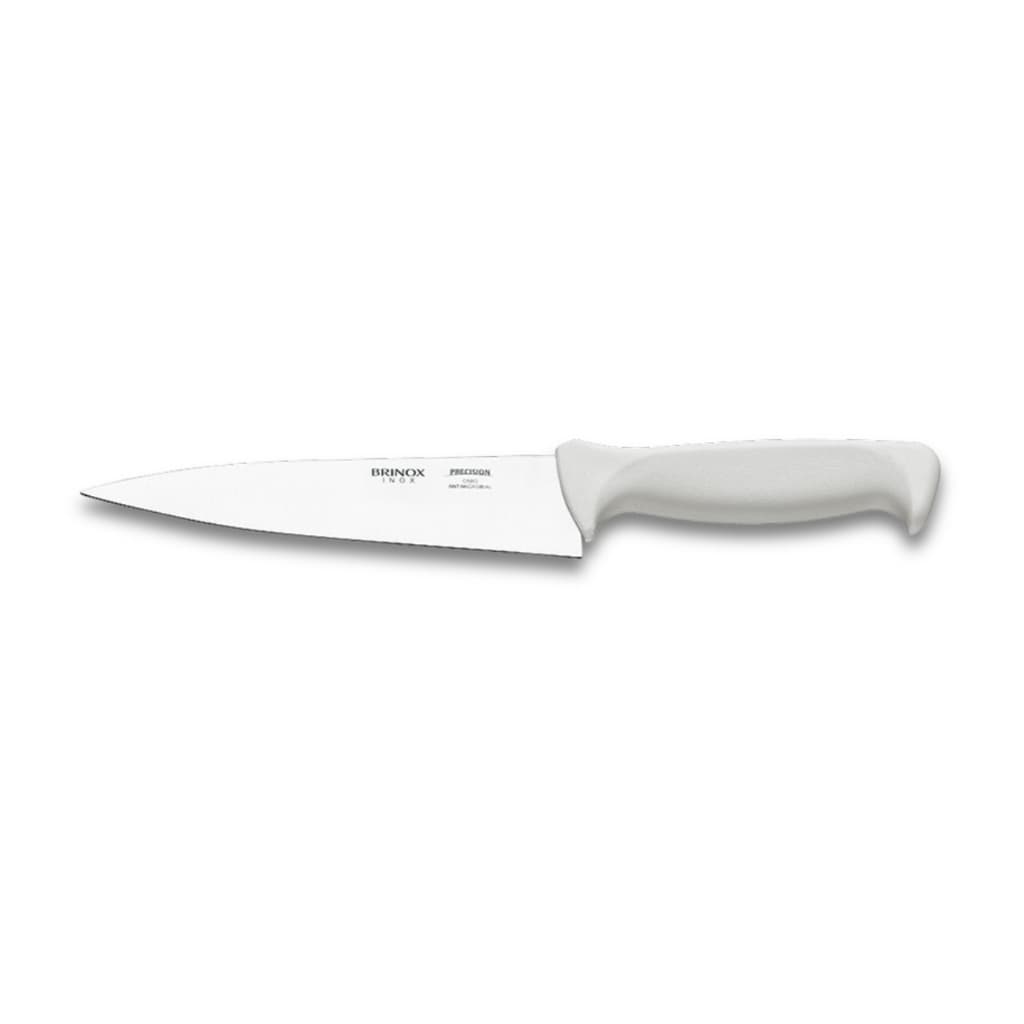 Faca de Cozinha Brinox Precision 26 cm Aço Inox com Cabo Branco