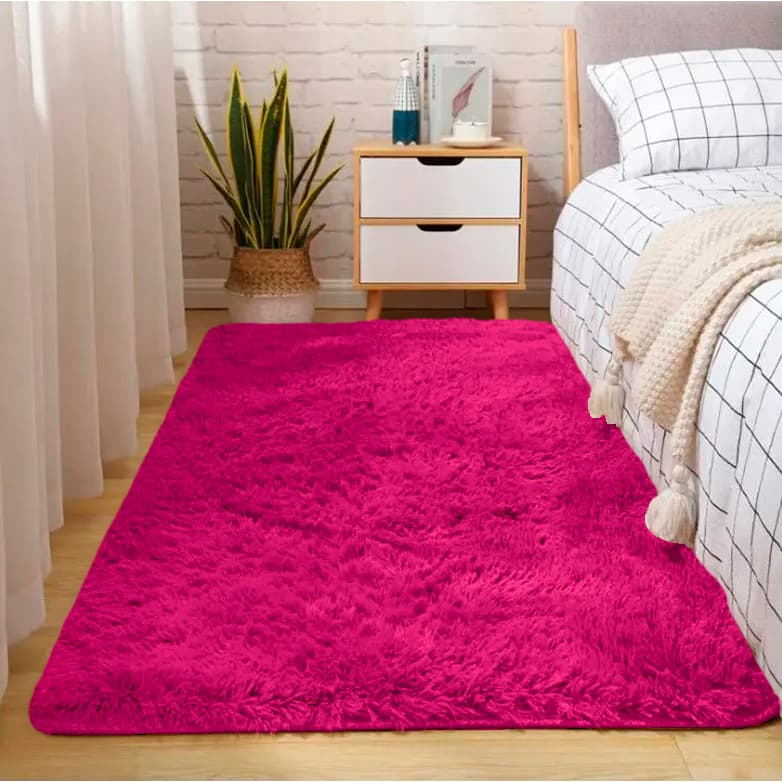 Tapete felpudo rosa 2,00x0,60 para quarto, corredor, sala, cozinha
