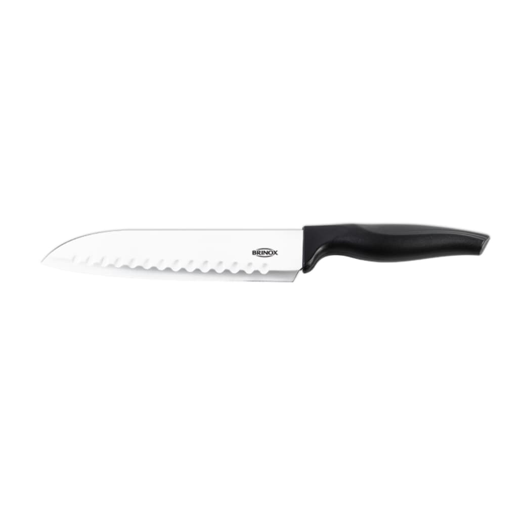 Faca Santoku  - Brinox - Cross 7'' 31 cm Lâmina - Aço Inoxidável - Cabo Preto