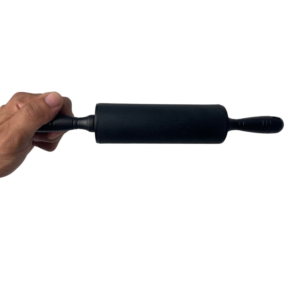 Mini Rolo Abridor de Massa 27 cm Para Biscoito Pastel Cookie Em Silicone Antiaderente Preto