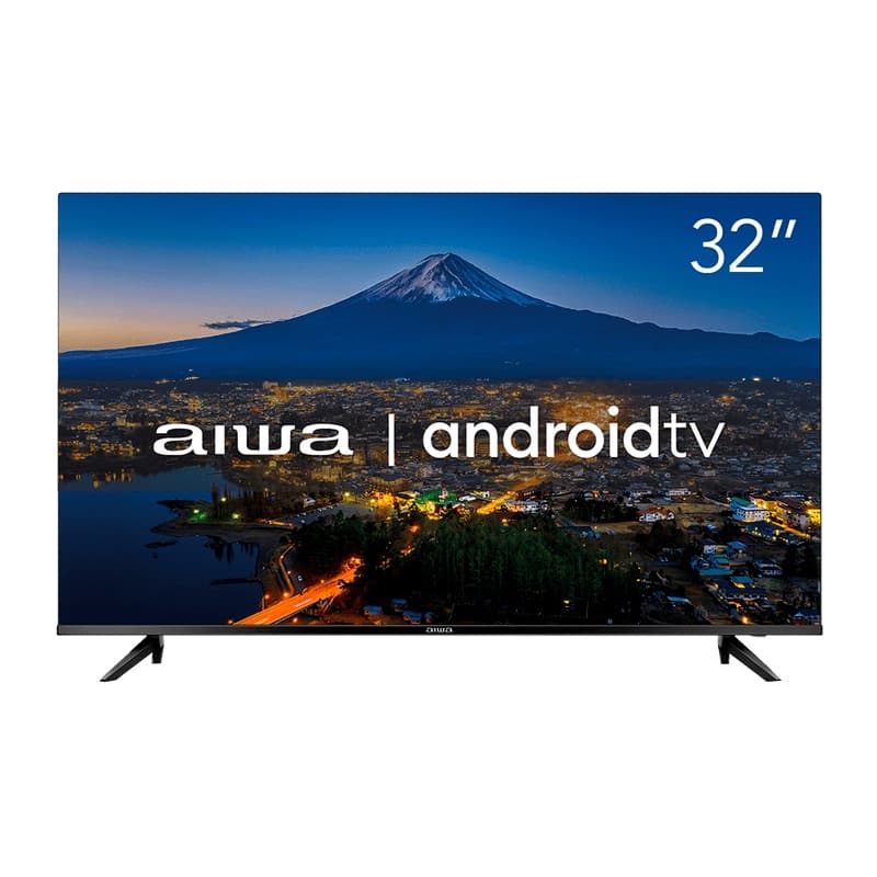 Smart TV 32'' Android Aiwa com paisagem noturna