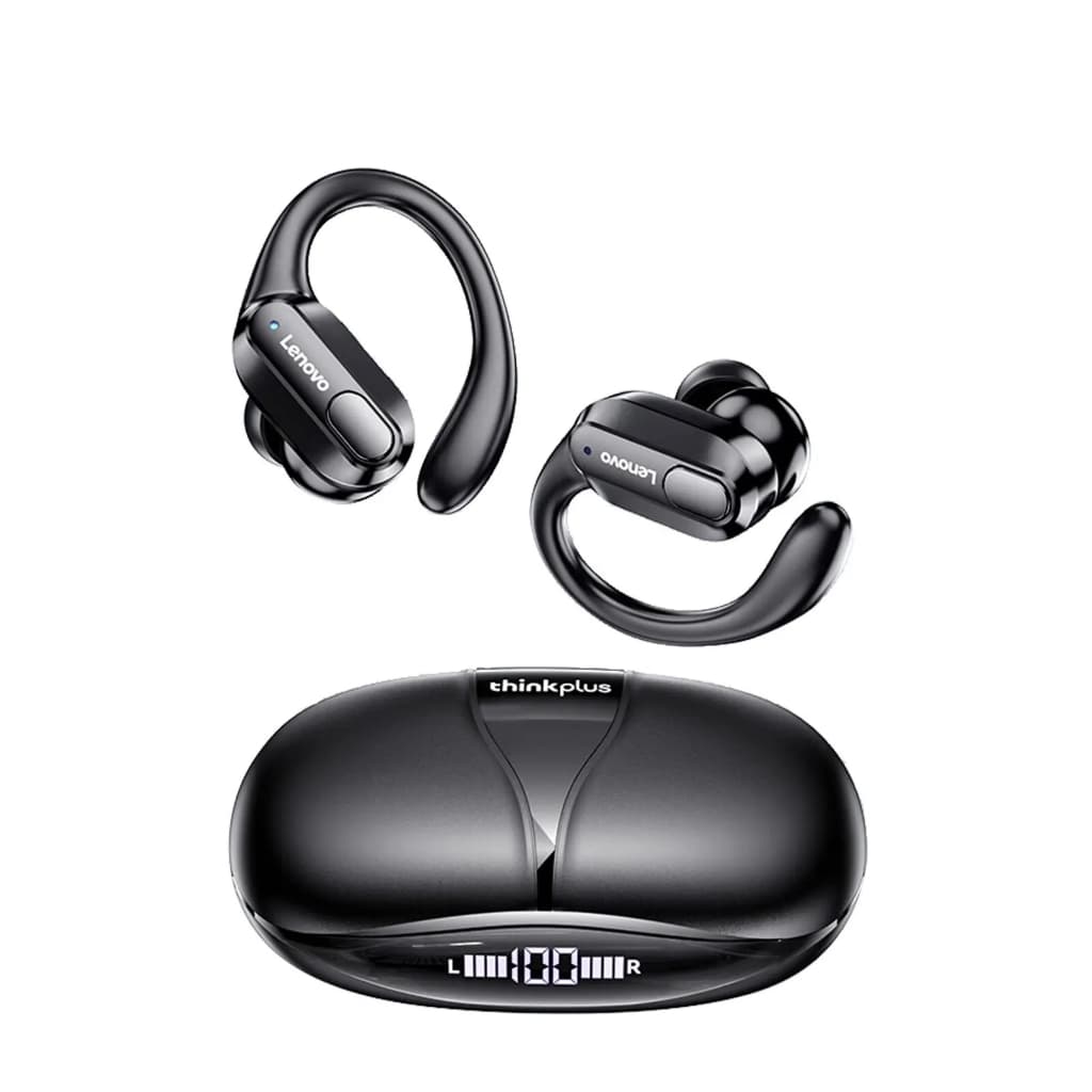 Fone de ouvido Lenovo XT80 Thinkplus TWS Bluetooth, preto, com estojo de carregamento