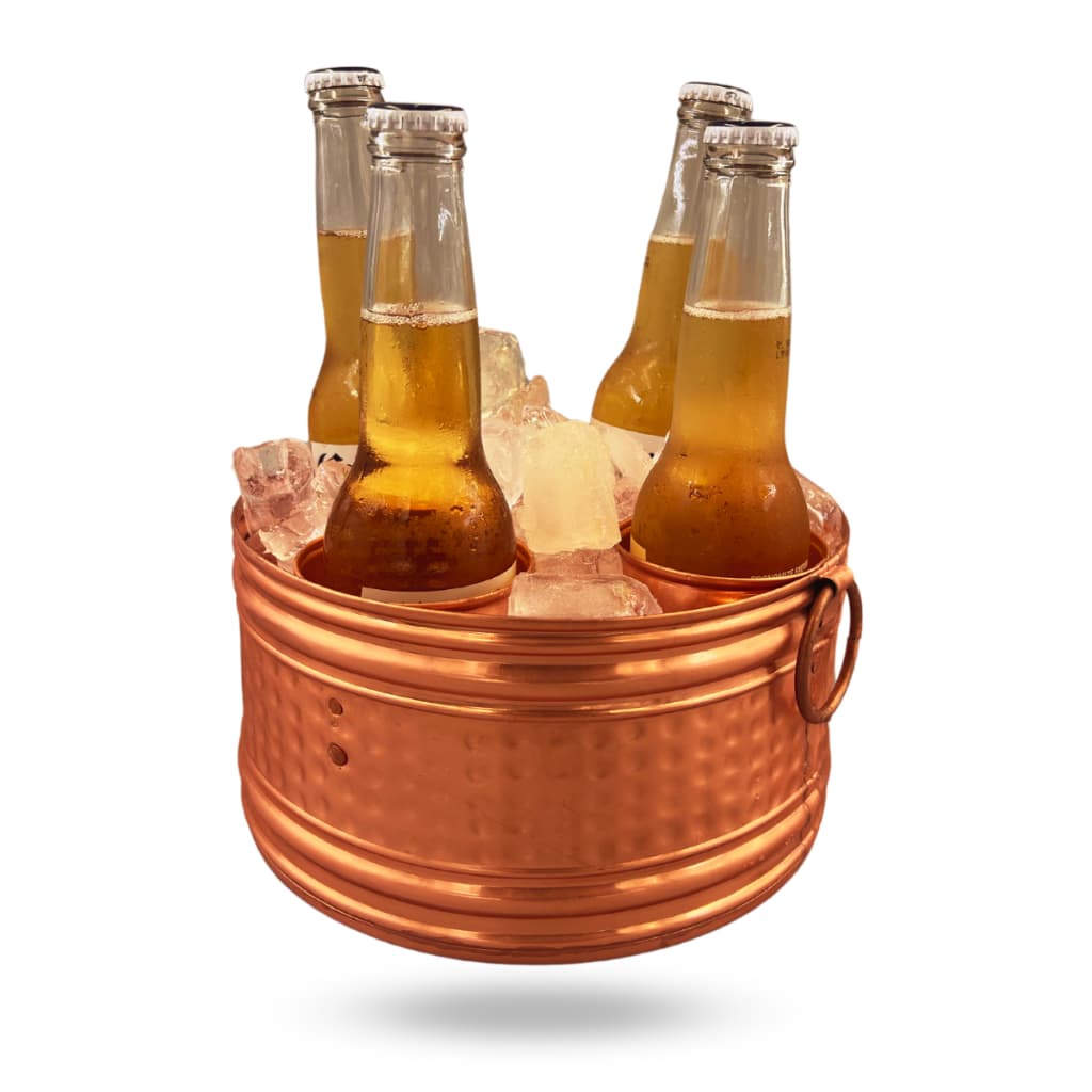 Cervejeira em Cobre 4 Garrafas (Long Neck) Sofisticada