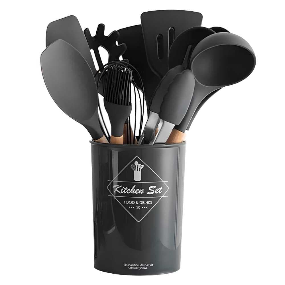 colher escumadeira concha escumadeiras Kit 12 Pç de silicone espatula de cozinha pegador de macarrao