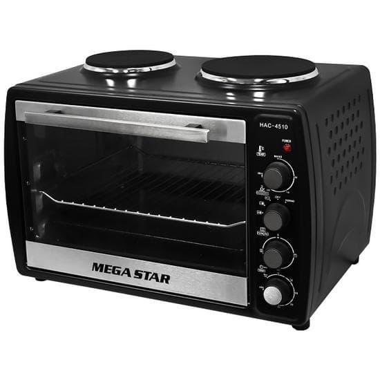 Forno Elétrico Mega Star 2x1 Forno Fogao 2 Bocas 45 Lts 110v
