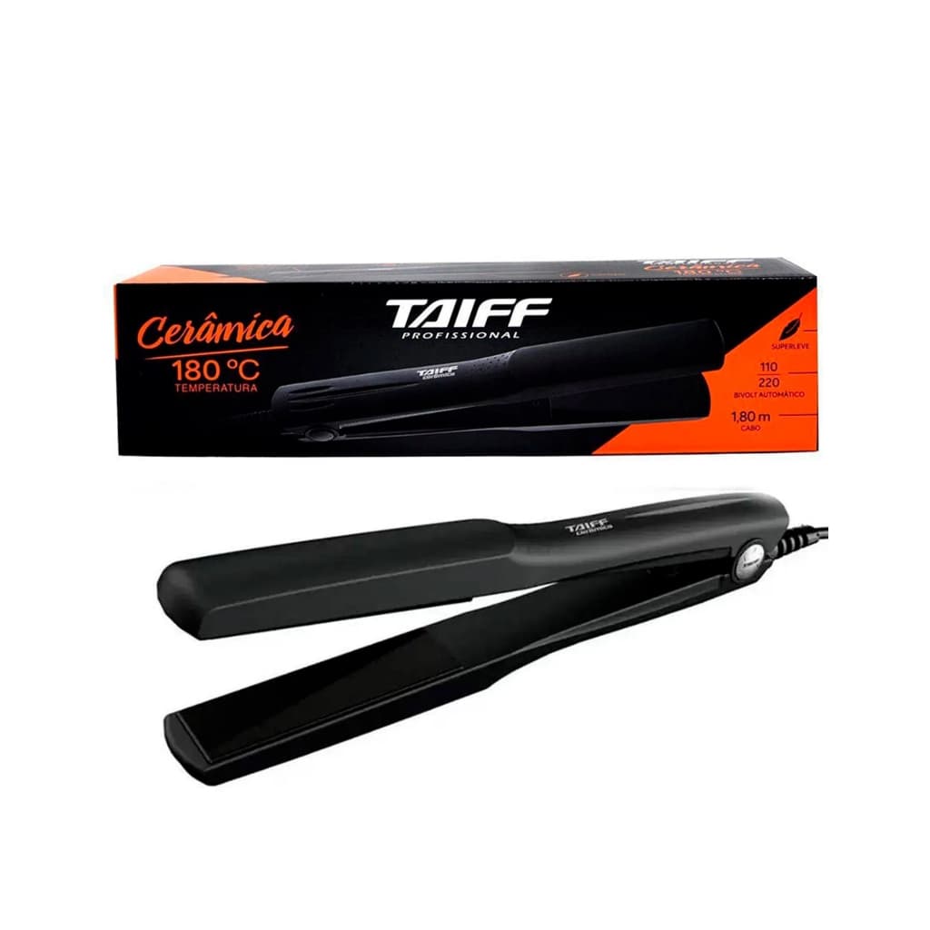 Chapinha  Prancha Taiff Cerâmica Preta 180 °C Bivolt