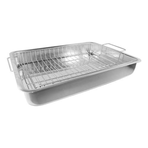 Assadeira Forma N°3 Borda Alta Com Grelha Grade Assar Carnes