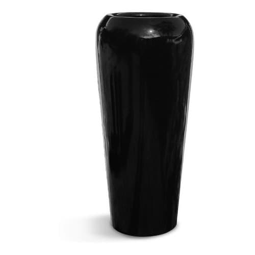 Vaso estilo vietnamita fibra de vidro fino luxo preto 66x29cm