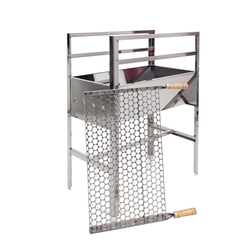 Churrasqueira inox portátil grande robusta com grelha inox