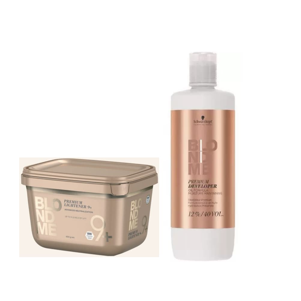 Blond Me Premium Combo Lift 9+ Pó Descolorante 450g + Loção 12% 40 Vol. 1.000ml