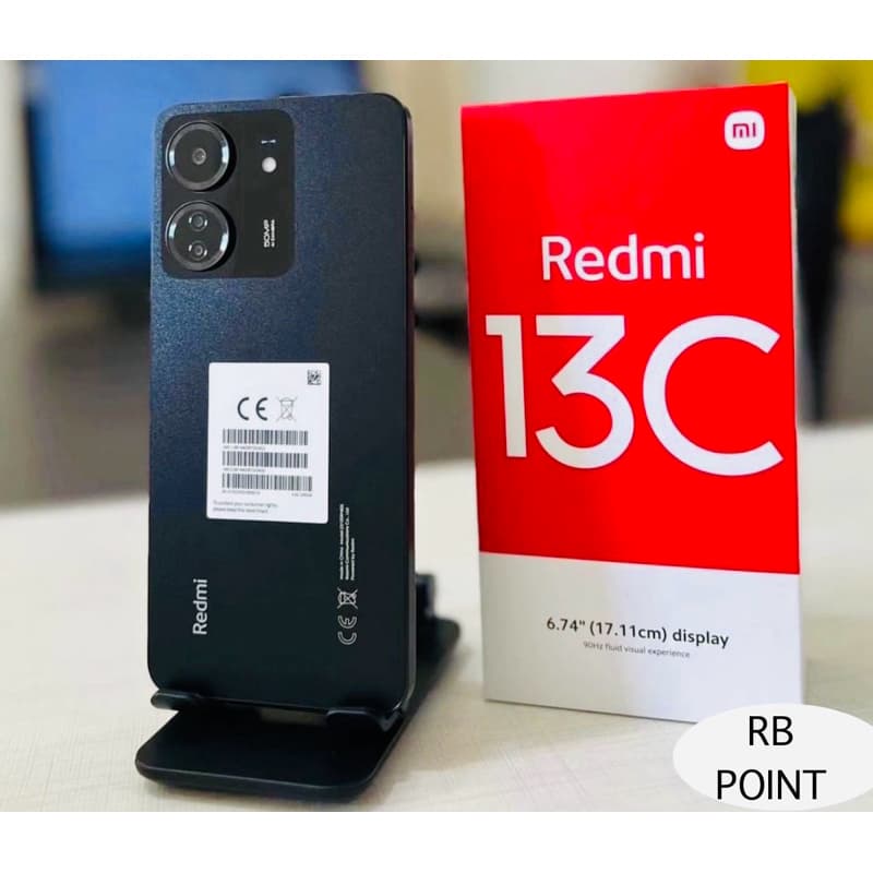 Smartphone Xiaomi Redmi 13C 256GB 8GB RAM em preto com caixa original