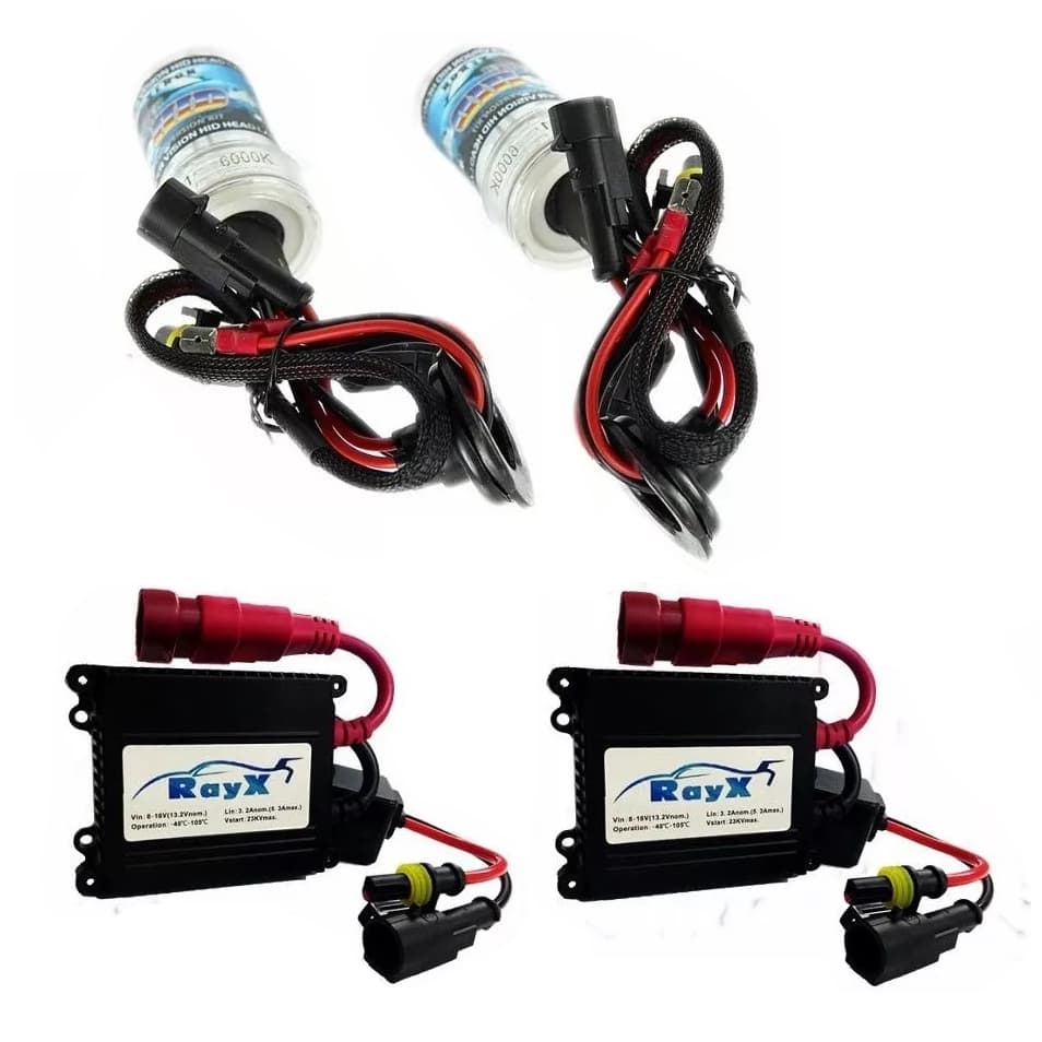 Kit Xenon Com Reator E Lâmpada HID 8000k Universal H1 H3 H4 H7 H11 Hb4 H27 Completo