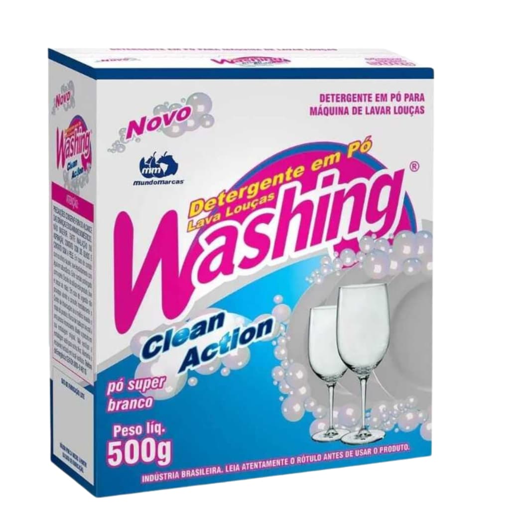 Caixa de detergente em pó Washing 500g para máquina de lavar louça