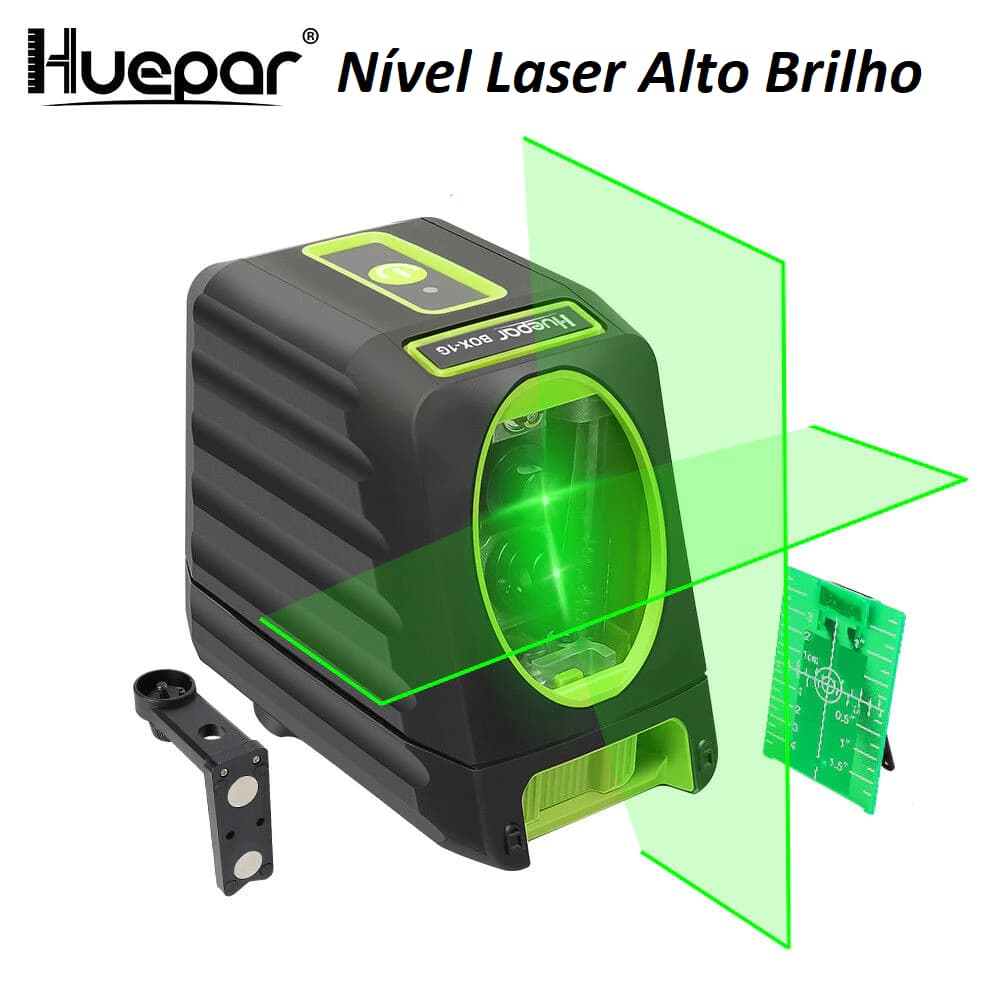 Nível Laser Verde Huepar Alto Brilho com Luz Verde Intensa