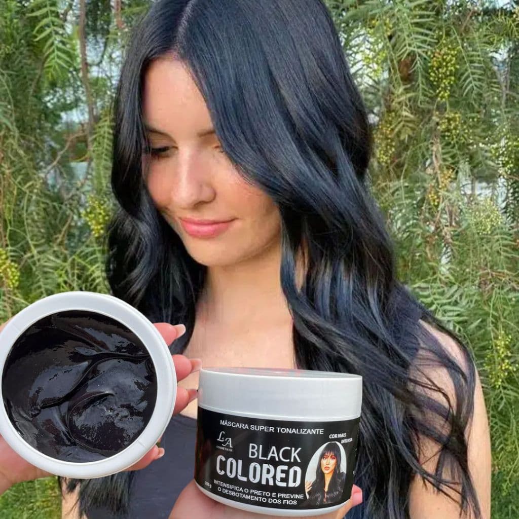 Tonalizante Preto - Preto Azulado Intenso - Sem Amônia - Resultado 100% Natural - Máscara Tonalizante Black  300g