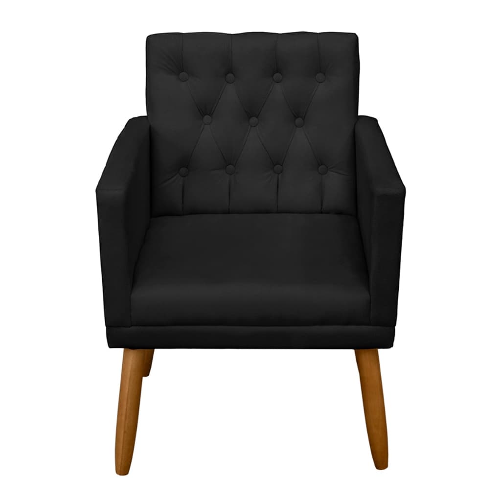 Poltrona para Sala de espera Capitone Cadeira Decorativa Estofada Escritório Recepção Sala de estar