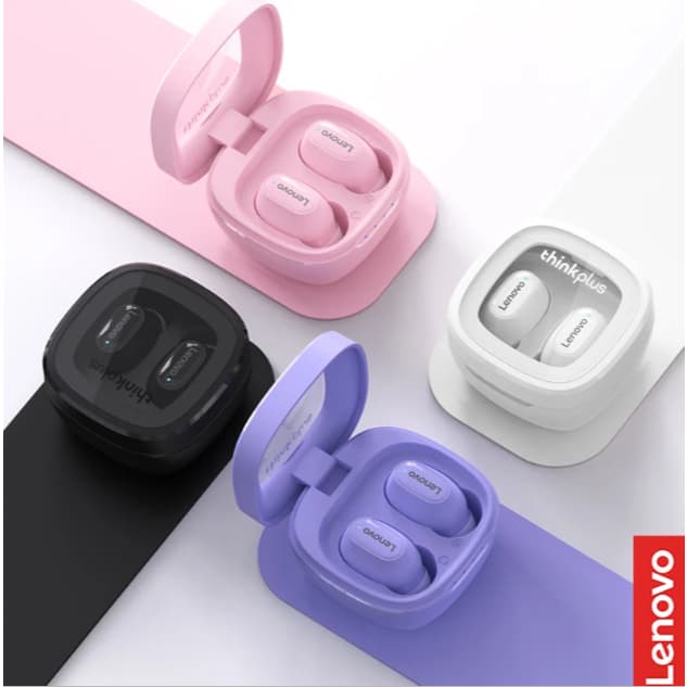 Fones de ouvido Lenovo ThinkPlus Gamer Bluetooth sem fio TWS em cores rosa, preto e branco