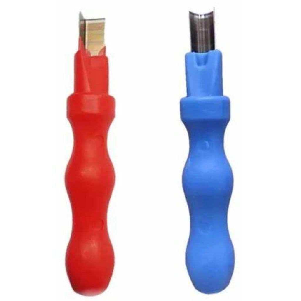 Cortador de fio neon vermelho e azul com cabo ergonômico