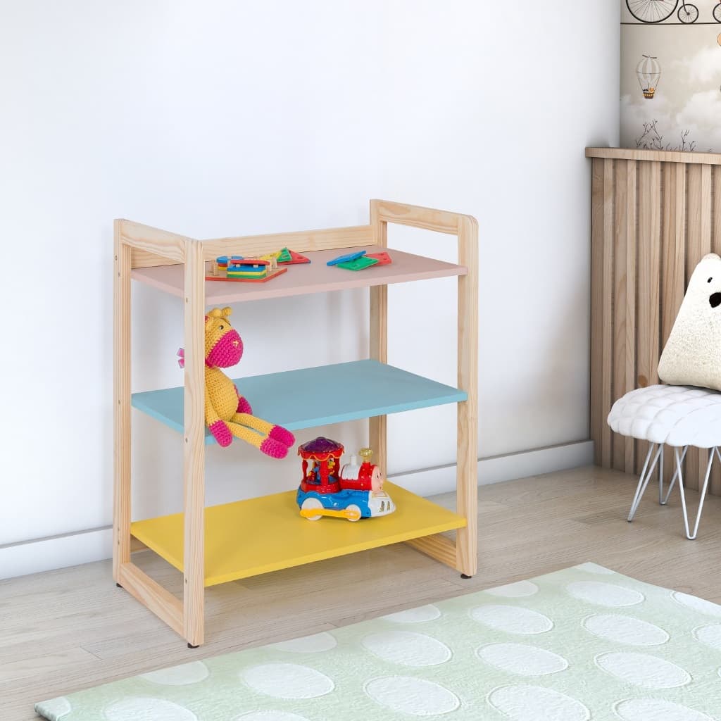 Prateleira Estante Infantil Multiuso Colorê Baixa; Estante quarto decoração; Estante rustica