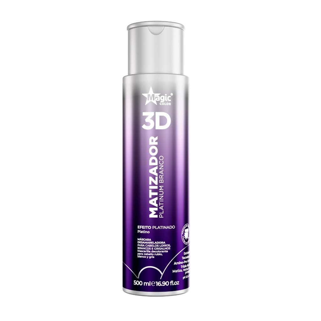 Matizador 3D Magic Color Platinum Branco - Efeito Platinado - 500ml