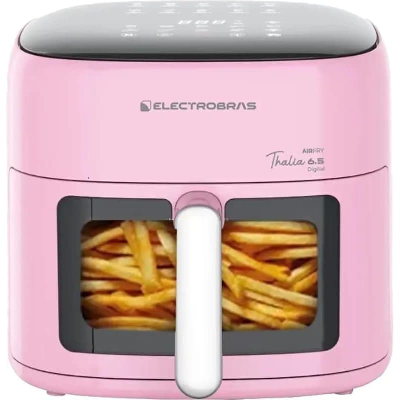 Fritadeira Elétrica Rosa ElectroBras Thalia 6.5 Digital com Fritas Crocantes