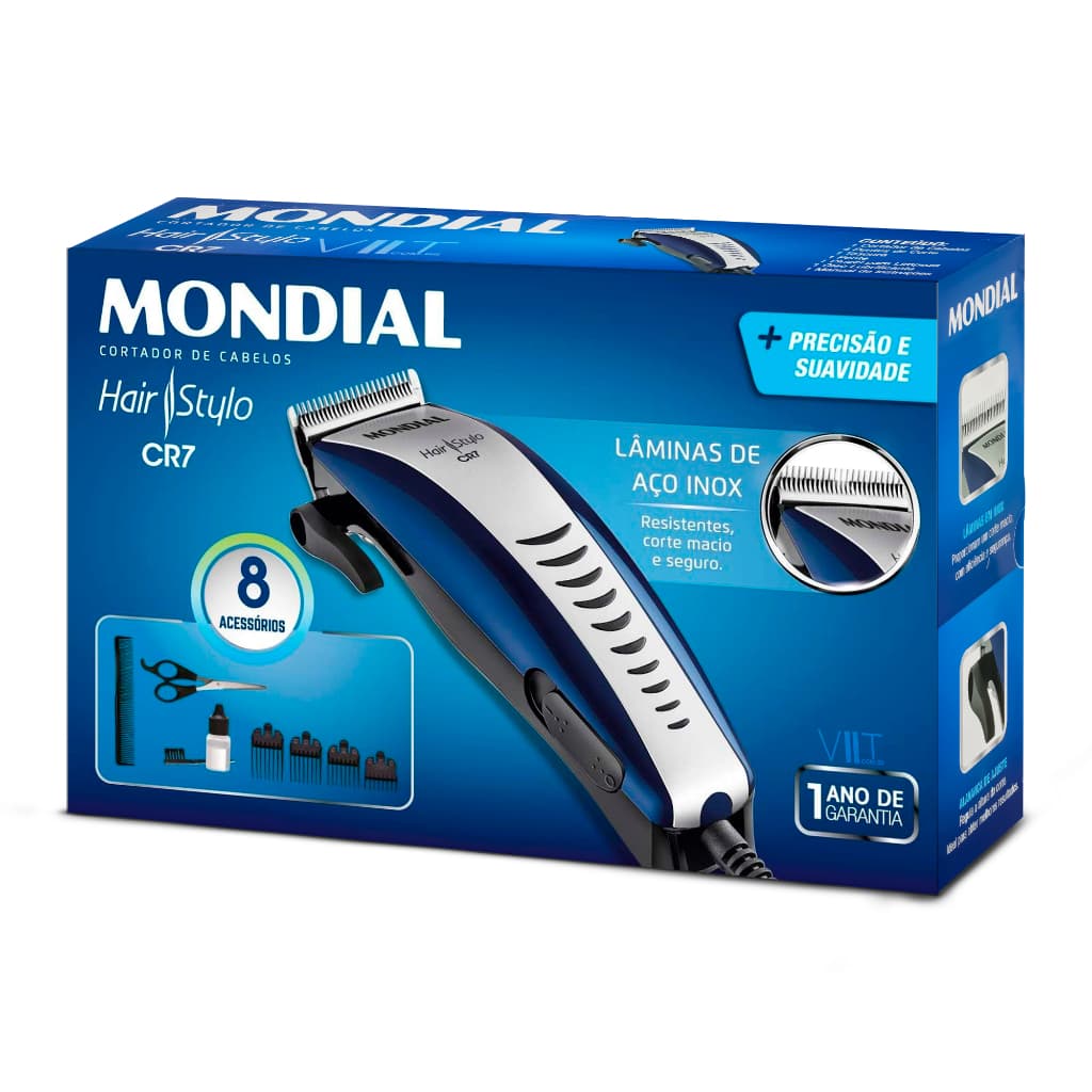Máquina de cortar cabelo com 4 pentes e acessórios Hair Stylo CR-07 Mondial