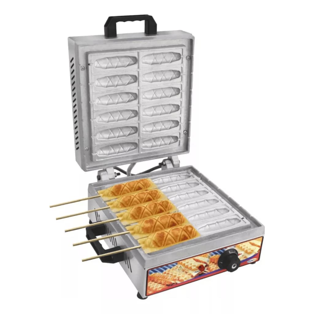 Máquina de crepe elétrica 12 cavidades com palitos prontos