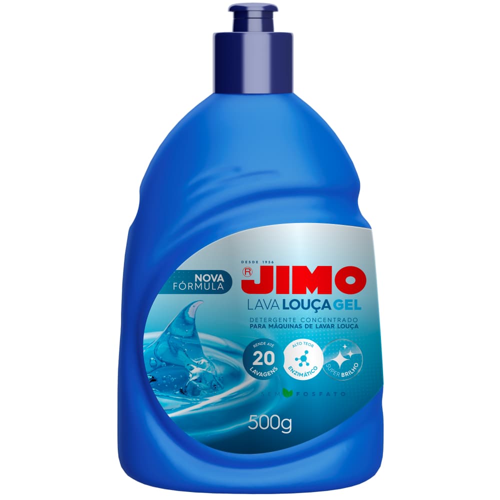 Detergente Gel Lava Louças Jimo 500g Concentrado Enzimático Máquina De Lavar Louça Original Alta Eficiência Super Brilho