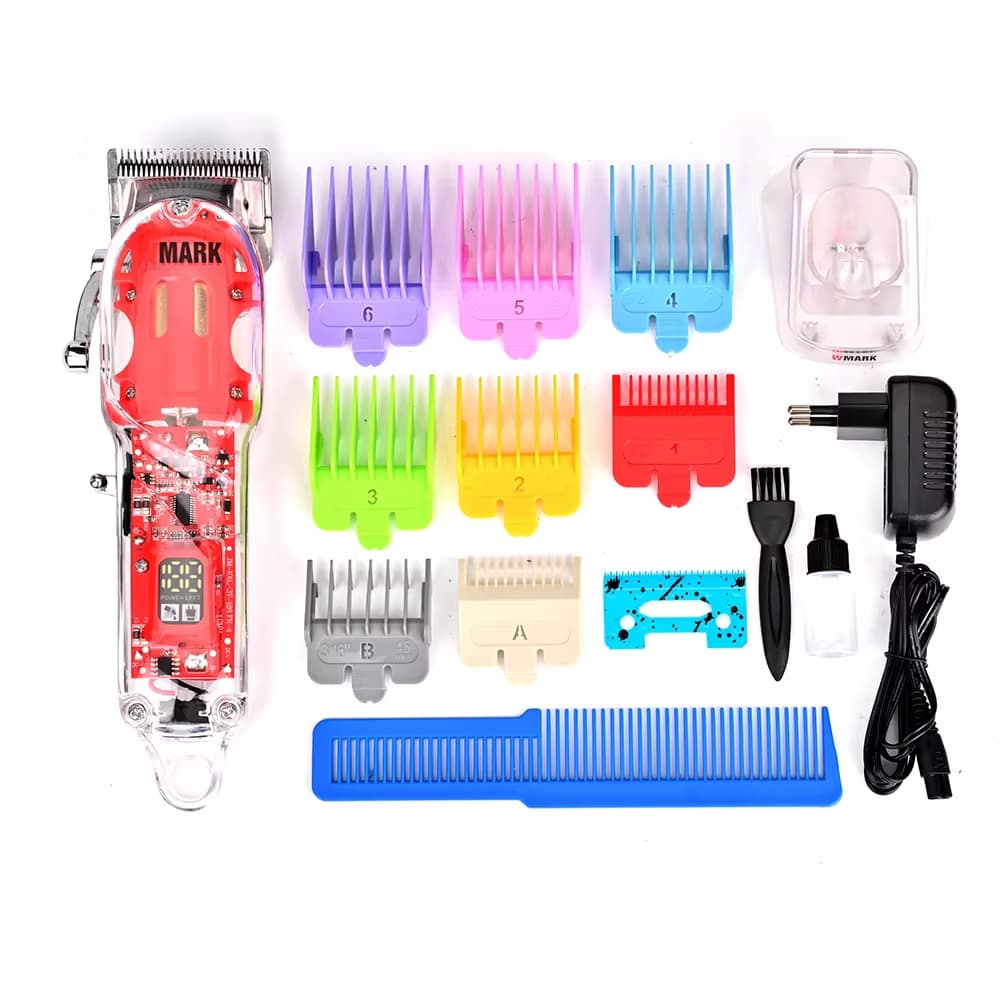 WMARK NG-407 Máquina de cortar cabelo profissional sem fios Máquina de cortar cabelo eléctrica recarregável Barber para homens Barba de lítio