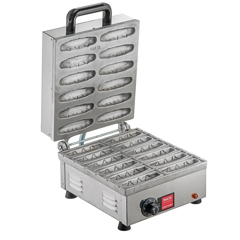 Máquina de Crepes Suíça Industrial Profissional Elétrica 12 Cavidades 1400W Malta