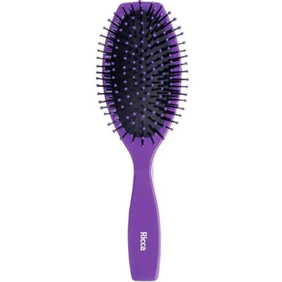 Escova de Cabelo Oval Almofadada Roxa nº 186 - Ricca