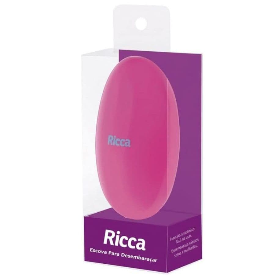 Escova de Cabelo Ricca Flex Hair Rosa/Roxa nº 118
