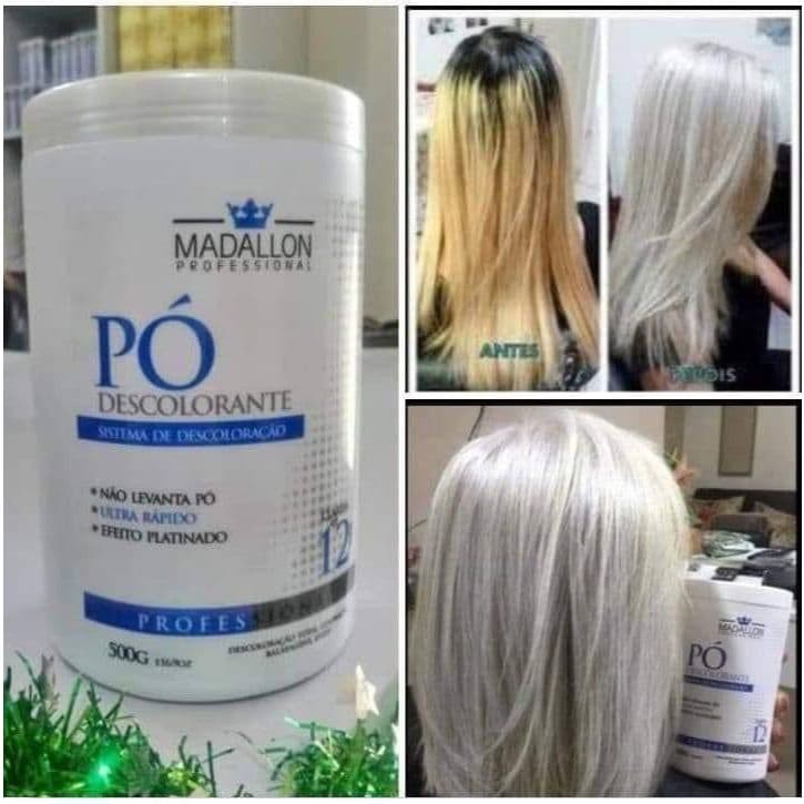 Pó Descolorante Profissional Clareia até 12 Tons efeito platinado 500 gramas
