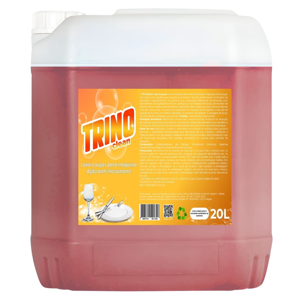 Detergente Lava-Louças Para Maquina De Lavar Louças 20 Litros TrinoClean