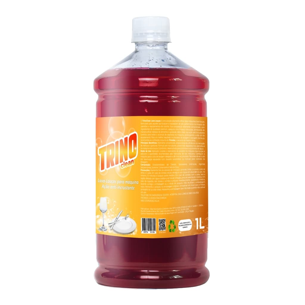 Detergente Lava-Louças Para Maquina De Lavar Louças 1 Litro TrinoClean Solução Limpadora